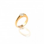 R001 خاتم الماس من الذهب الأصفر 0.70 قيراط