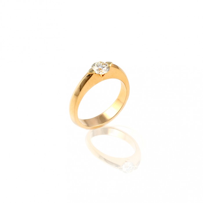انگشتر طلای زرد R001 الماس 0.70 عیار