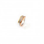 R002 Three color Ring with 0.18ct diamonds