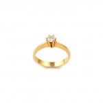 R003 Gul guld Ring med 0,25 ct diamant