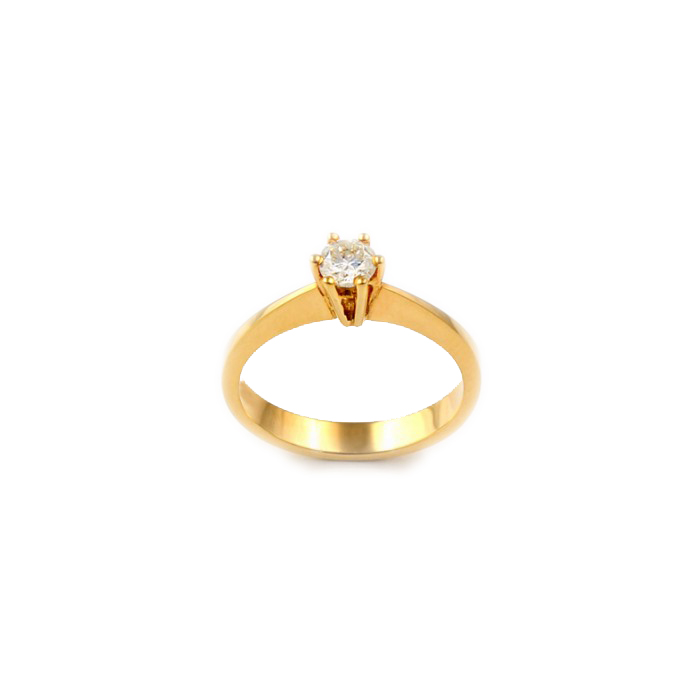 R003 geel gouden ring met 0,25 CT diamant