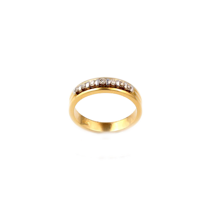 خاتم R006 ثنائي اللون مرصع بالألماس 0.23 قيراط