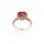 R013 Prsten z růžového zlata s diamanty 0,62ct a turmalínem 1,93ct