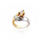 R016 Bicolor Ring mit 0,84 ct Diamanten.