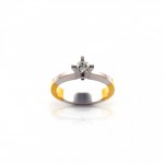 R025 Двухцветный Солитар кольцо с 0.26ct бриллиант