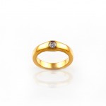 R026 خاتم من الذهب الأصفر مع 0.30 قيراط من الماس