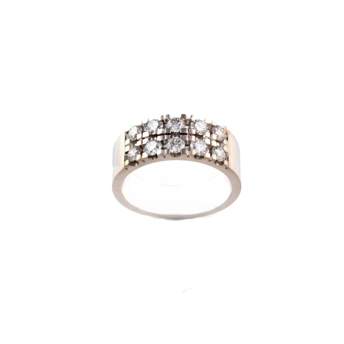 R037 кольцо из белого золота альянс с 1.00 карата алмазов