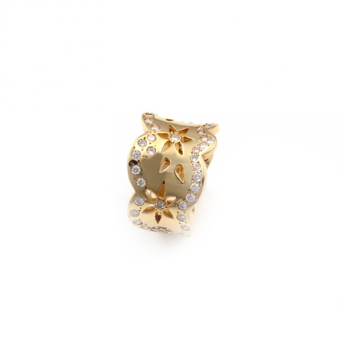 R038 Gelbgold Ring mit 0,95 ct Diamanten