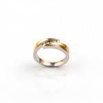 R077 Bicolor Ring with 0.19ct diamonds