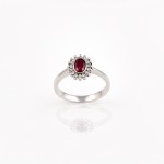 R110 White Gold Ring with 0.92ct Ruby and 0.16ct Diamonds