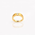 R118 sárga arany pasziánsz gyűrű 0,48 karátos gyémánttal