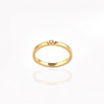 Inel din aur galben R120 cu inel alianță cu diamant de 0,05 ct