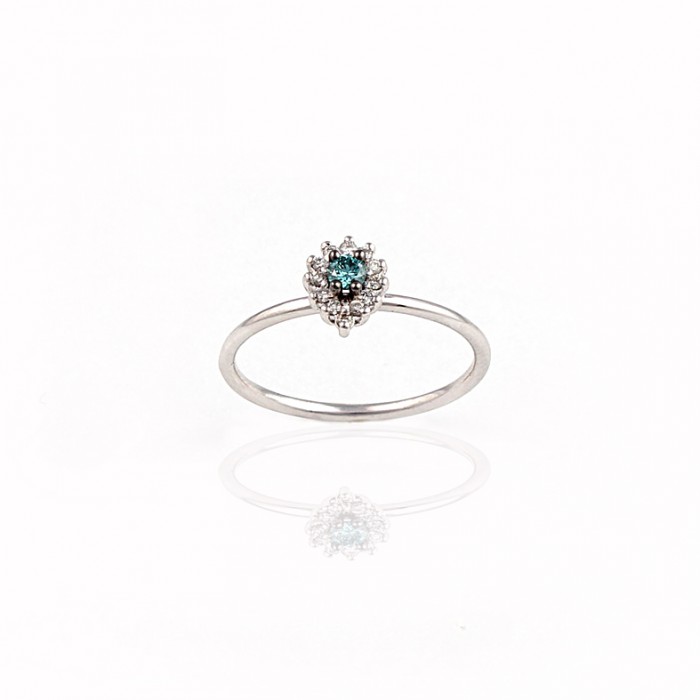 R124 White gold Ring with 0.18ct Diamonds