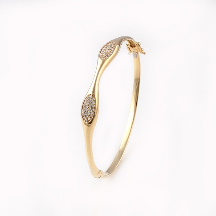 Blzk004 sárga arany kargyűrű 0,35 karátos gyémántokkal