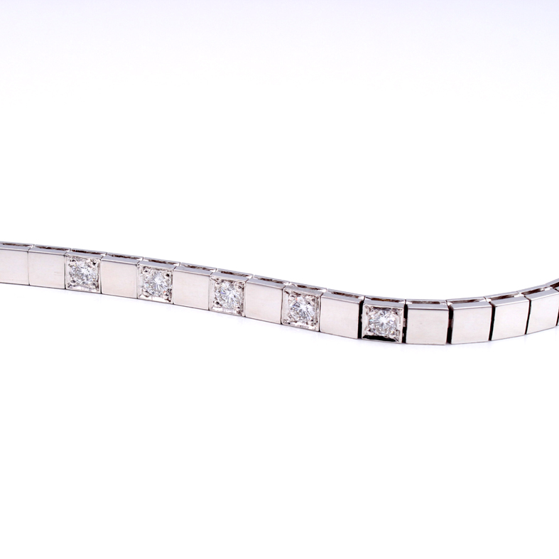 Blzk029 White Gold Alliance armband met 0,25 CT diamanten