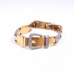 Blzk031 Bicolor White and Yellow Gold Armband With 0.50ct Diamonds