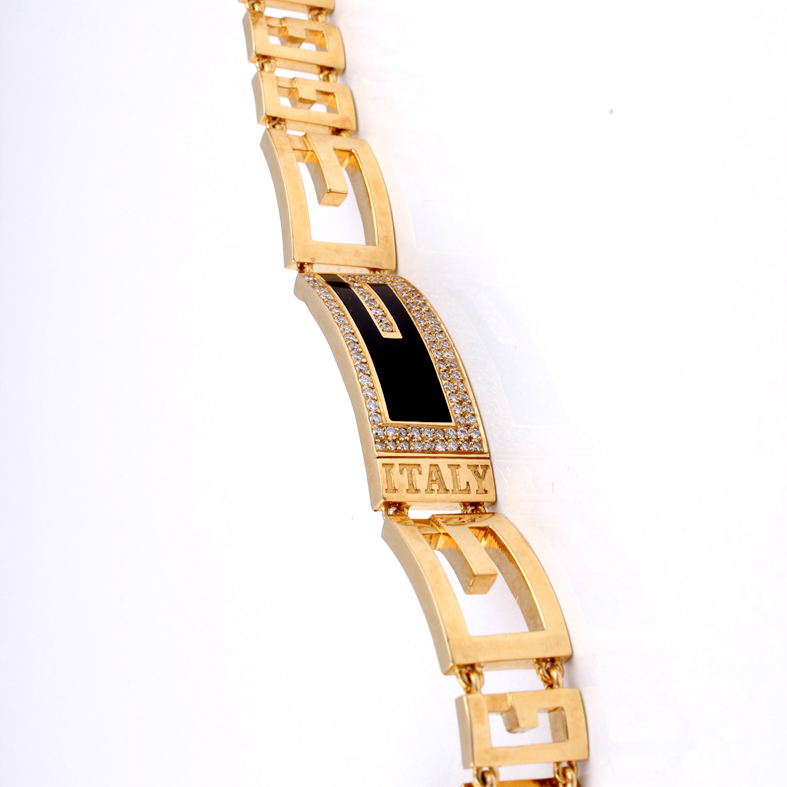 Blzk032 Yellow Gold Armband with 1.05ct Diamonds