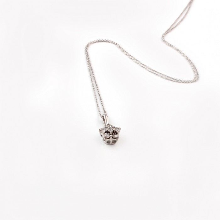 K003 White Gold Pendent With 0.05ct Diamonds
