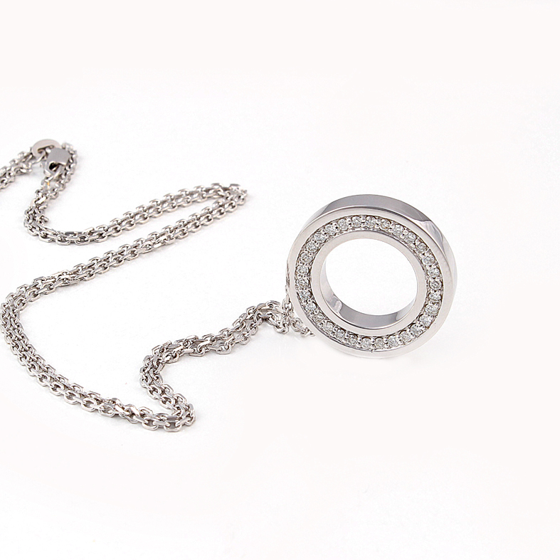 K018 White Gold Necklace with Diamonds
