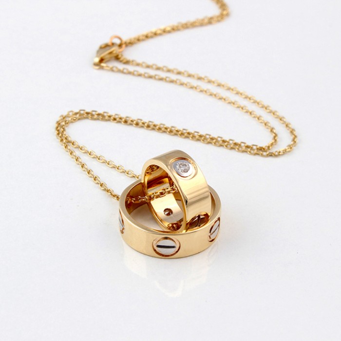K019 White and Yellow Gold Necklace with Diamond