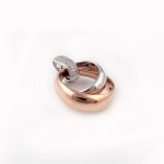 Prívesok K020 Bicolor z bieleho a ružového zlata s 0,27 karátovými diamantmi