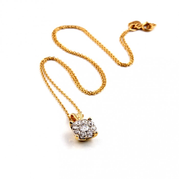 K028 Yellow Gold Pendent with 0.56ct Diamonds