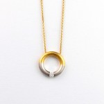 K046 Bicolor White and Yellow Gold Necklace with Diamond
