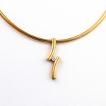 K048 Yellow Gold Pendent With 0.22ct Diamond