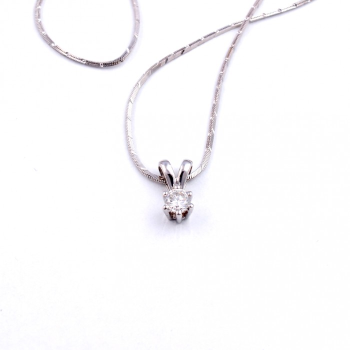 K057 White Gold Pendent With 0.30ct Diamond