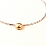 K04A Bicolor White and Yellow Gold Necklace with 0.20ct Diamond