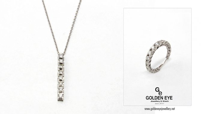 K04C White Gold Alliance Necklace with 0.48ct Diamonds