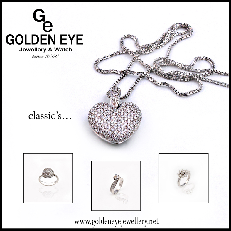قلادة قلب من الذهب الأبيض K060 مع 1.00 قيراط من الماس