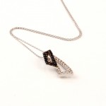 K082 White Gold Necklace with 0.13ct Black and 0.23ct White Diamonds