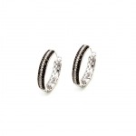 KP013 White Gold Earring With 0.43ct Black and 0.19ct White Diamonds