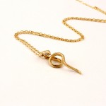 P005A Yellow Gold Snake Pendent With 0.04ct Diamonds