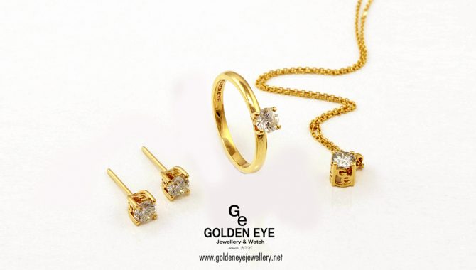 P499 Gelb Gold Schmuckanhänger mit 0,43 ct Diamant