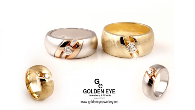 Prsten ze žlutého zlata R021B s diamantem 0,41 ct