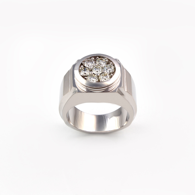 انگشتر طلای سفید R033A با الماس 1.45 عیار