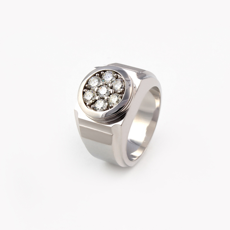 R033A кольцо из белого золота с бриллиантами 1.45ct