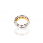R071 Dvoubarevný prsten s diamanty 0,18ct...