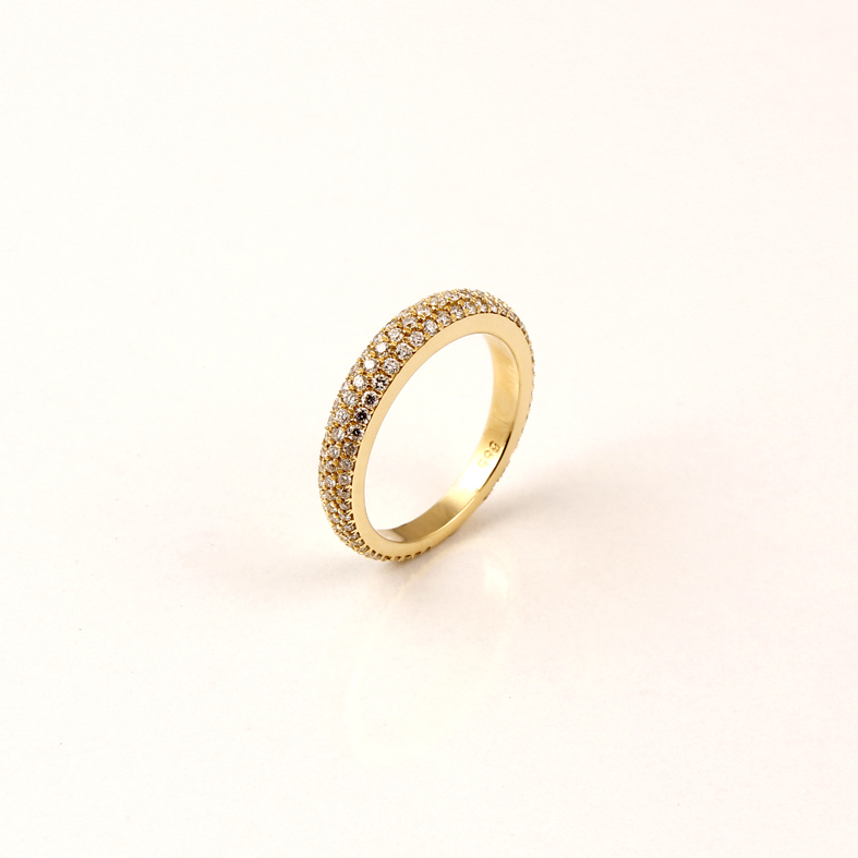 R188 Кольцо из желтого золота с бриллиантами 1.10ct