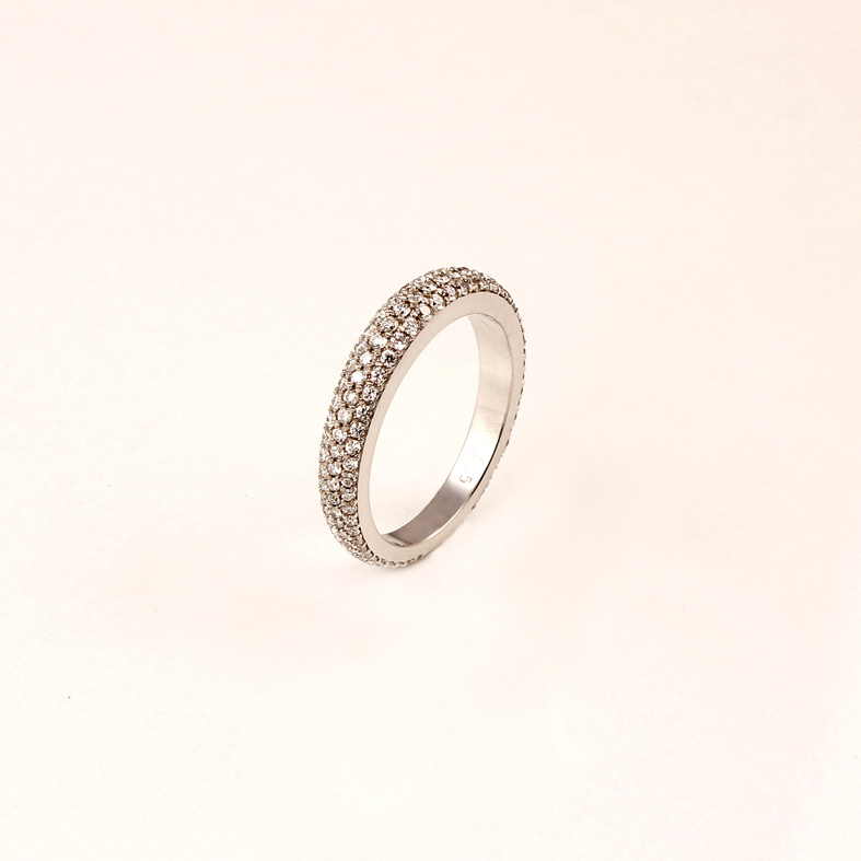 R189 кольцо из белого золота с бриллиантами 1.10ct.