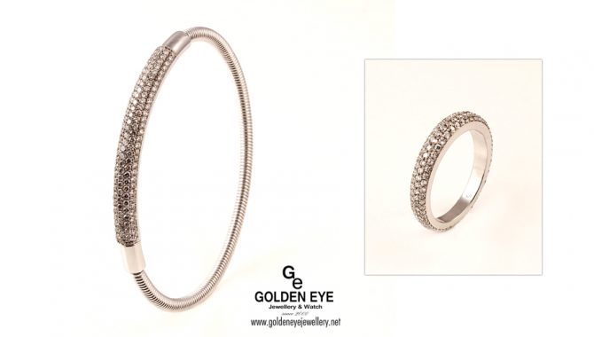 R189 кольцо из белого золота с бриллиантами 1.10ct.