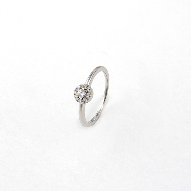 Prsten od bijelog zlata R197 s dijamantima od 0,18 karata