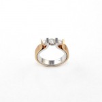 R505 prsteň z bieleho a ružového zlata s 0,69 karátovými diamantmi