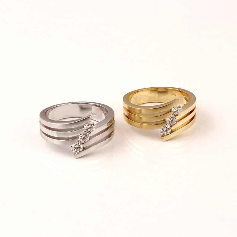 Prsten od bijelog zlata R609 s dijamantima od 0,42 karata