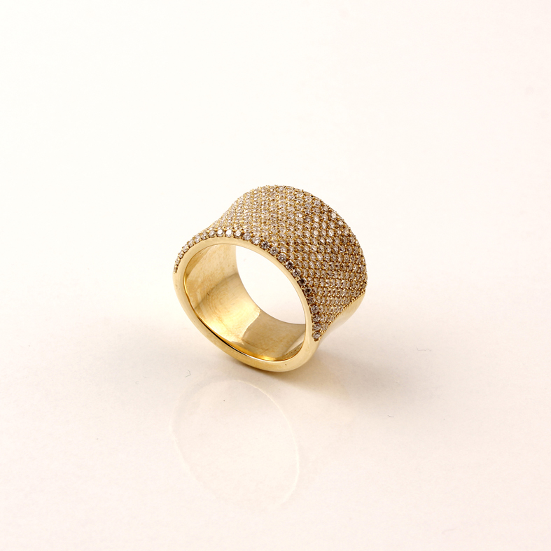 Prsten od žutog zlata R699 s dijamantima od 2,12 karata