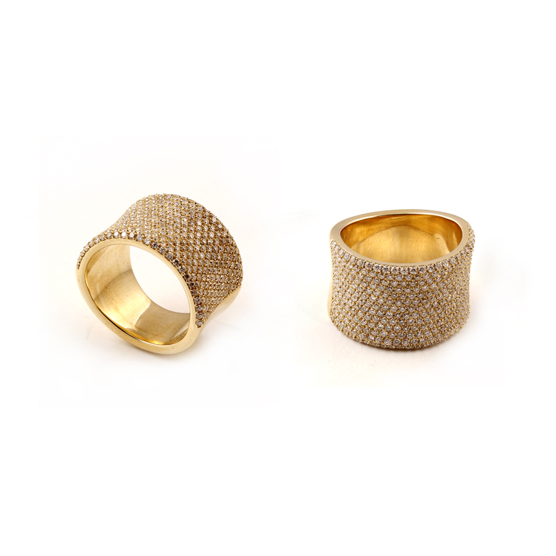 Prsten od žutog zlata R699 s dijamantima od 2,12 karata