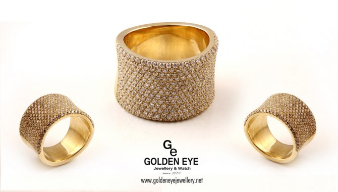 R699 prsteň zo žltého zlata s 2,12 karátovými diamantmi