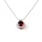 G01A White Gold Pendent with Ruby and Diamonds